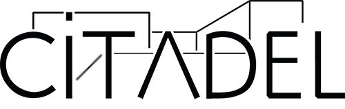 Logo van Citadel Aannemingsbedrijf BV met een roze gloed
